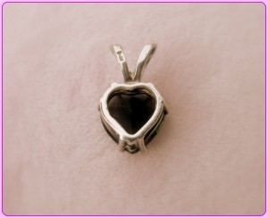 moldavite heart rear view