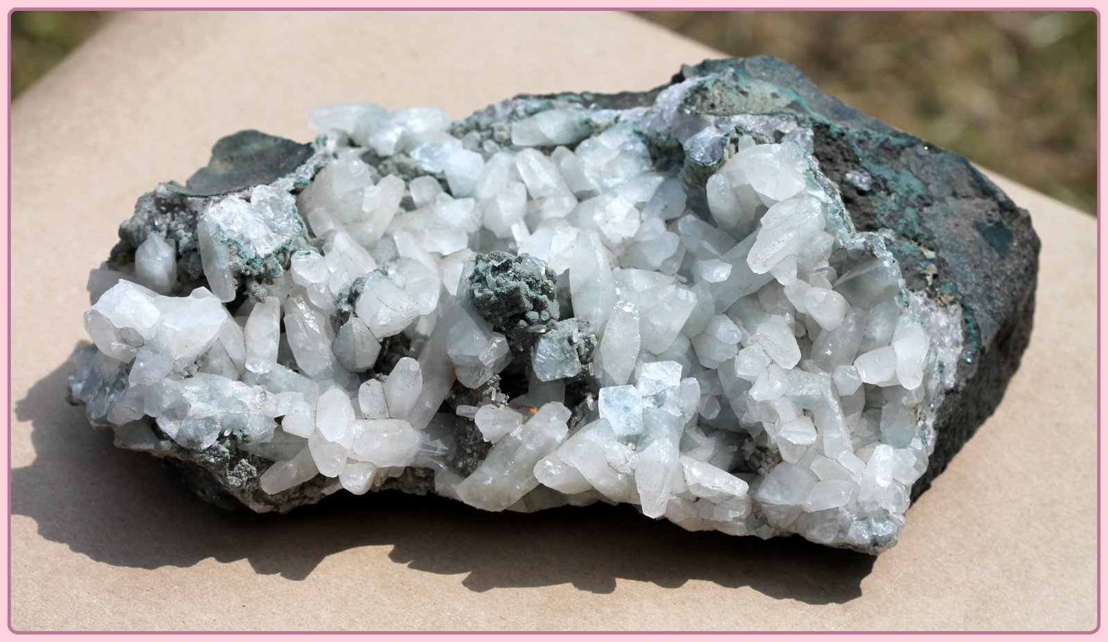 feldspar and calcite crystal
