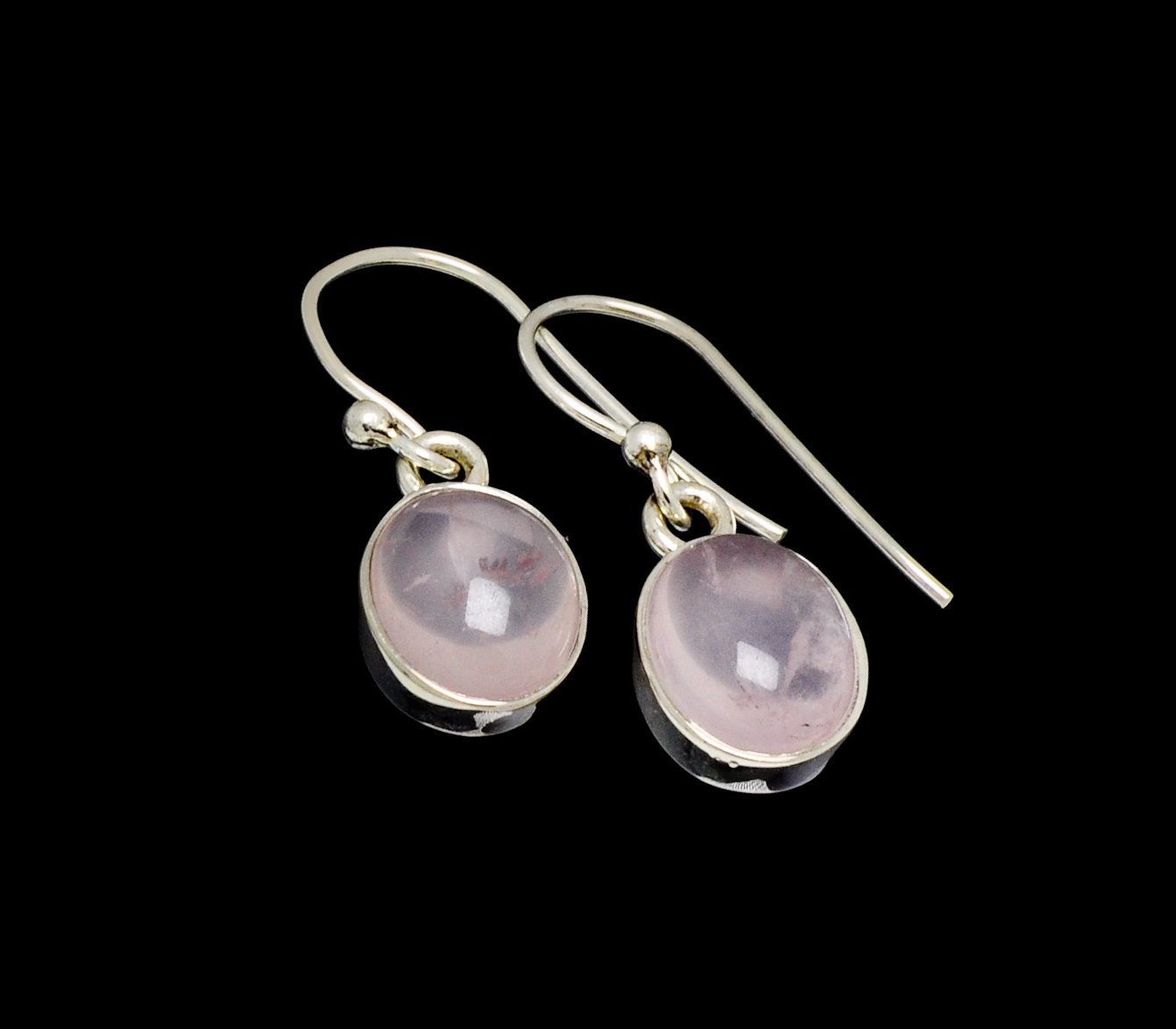 Rose Quartz Earrings 10mm x 8mm Oval Cut