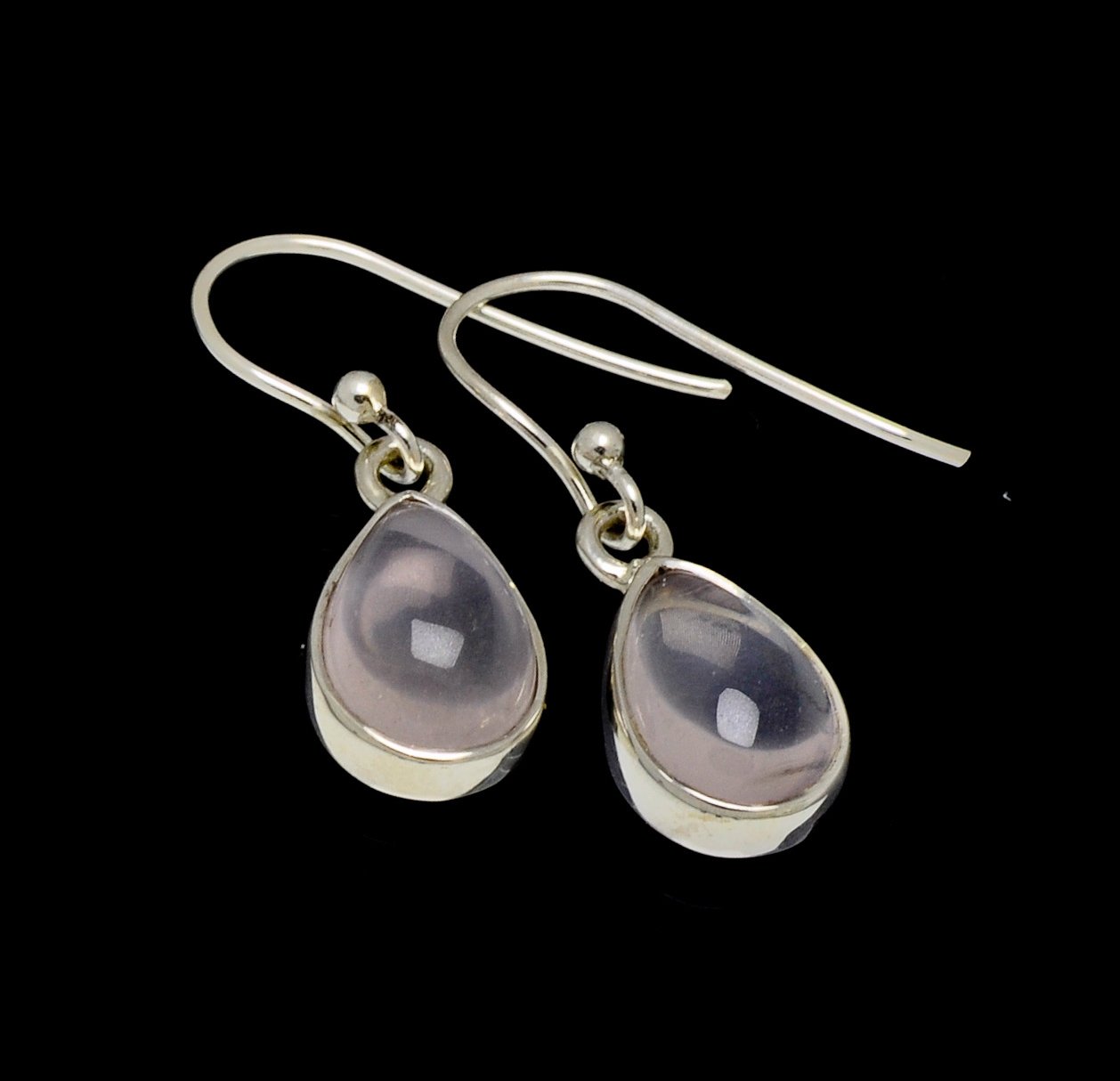 Rose Quartz Earrings 12mm x 8mm Pear Cut
