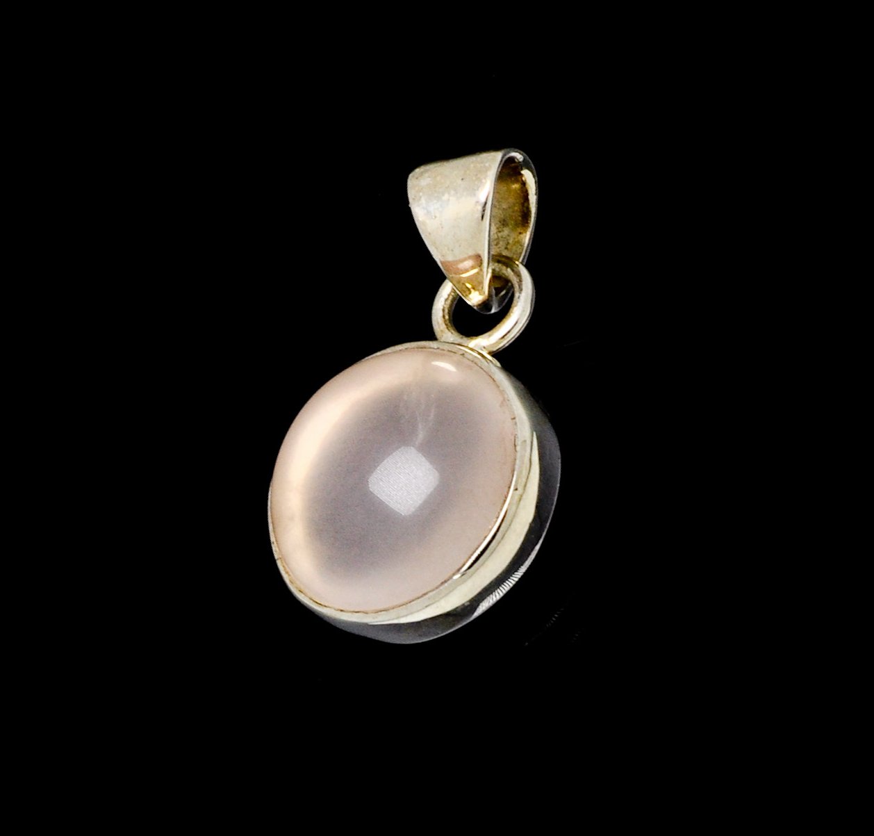 Rose Quartz Pendant 15mm Round Cut