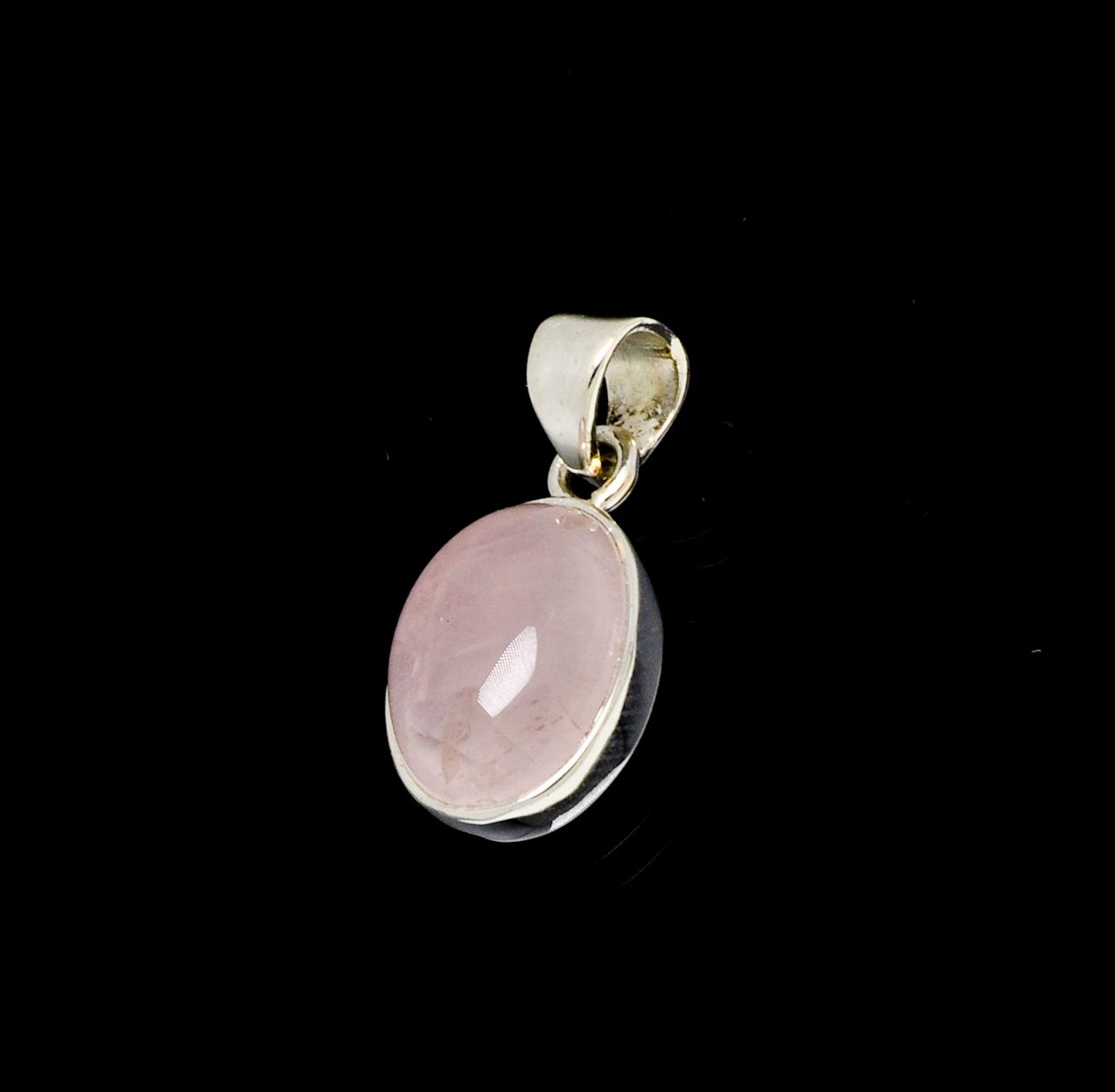 Rose Quartz Pendant 15mm x 10mm Oval Cut