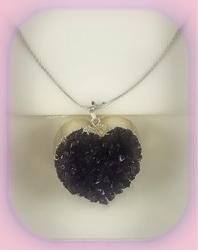 Uruguan Amethyst Heart Pendant approximately 3 x 3 cm; Length of the chain is 60 cm
