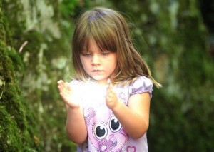 child with crystal